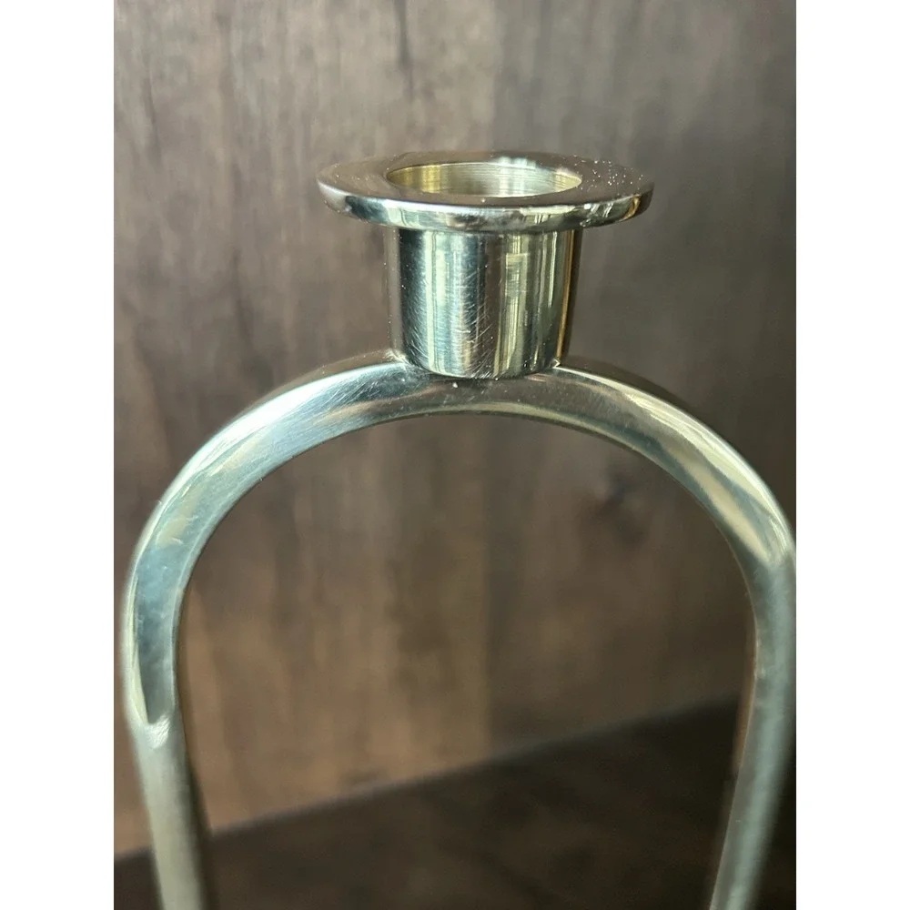 Bungalow DK Candle Holder MetroStanding Ellipse‎ Gold Brass Modern Contemporary